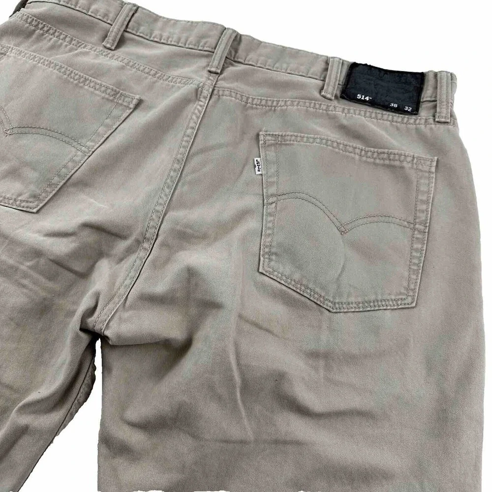 Levi's‎ Mens 514 Beige Jeans Size 38X30 Tan Khaki Straight Black Patch White Tab